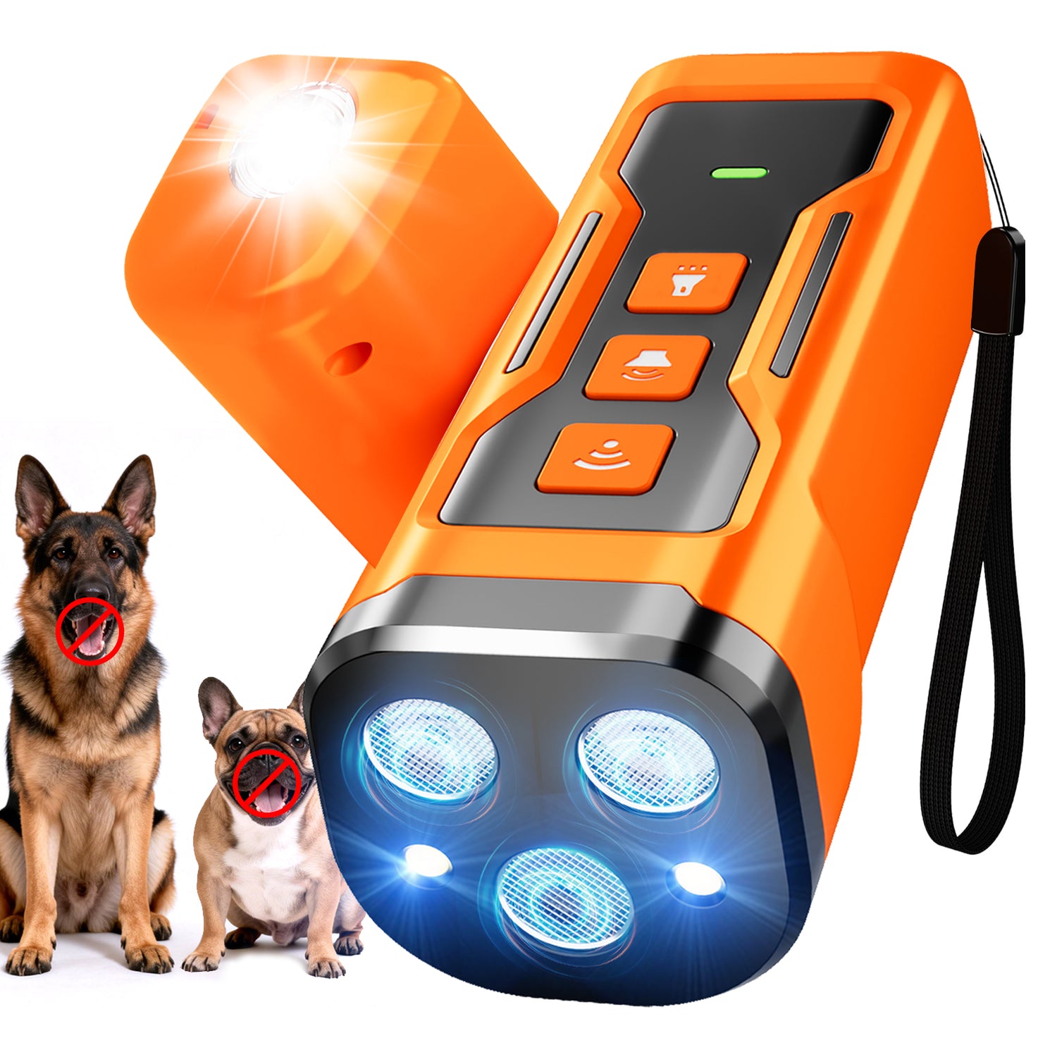 Dog Bark Deterrent Devices, 6 Modes 3X Ultrasonic Anti Barking Device for Dogs, 33 FT Range Barks No More Indoors Neighbor Outdoors with Flashlight,Dog Training Device
